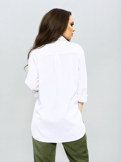 Блуза з довгим рукавом ISSA Plus модель 11578_белый — фото - INTERTOP