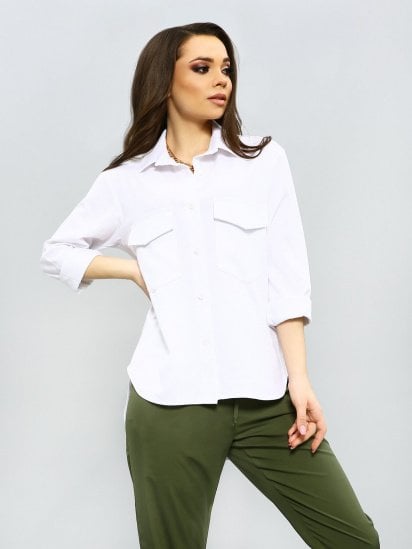 Блуза з довгим рукавом ISSA Plus модель 11578_белый — фото - INTERTOP