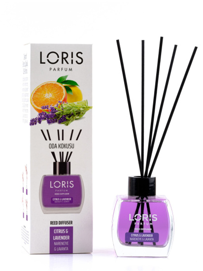Loris parfum ­Аромадиффузор Цитрус и Лаванда с черными палочками модель 400006 — фото - INTERTOP