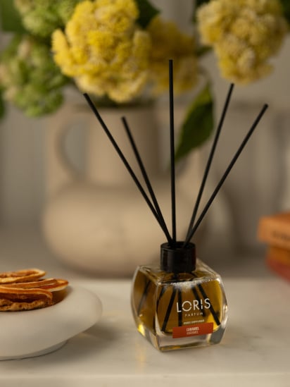 Loris parfum ­Аромадифузор Карамель з чорними паличками модель 400054 — фото - INTERTOP