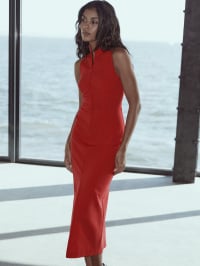 Красный - Платье миди Gepur