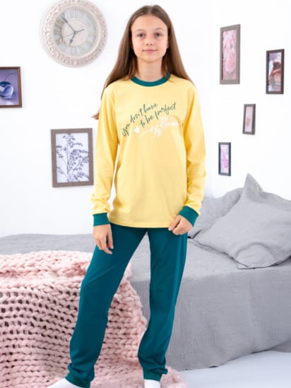 Пижама Носи своє модель 6076-001-33-2-1-svtlo-psochnij-smaragdovij — фото - INTERTOP