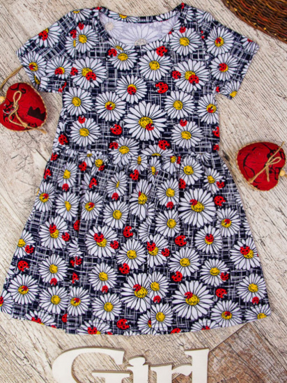 Платье мини Носи своє модель 6118-002-romashka-chorn-sinj — фото - INTERTOP