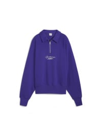 Синий - Поло PUMA Classics+ Half Zip Polo Crew