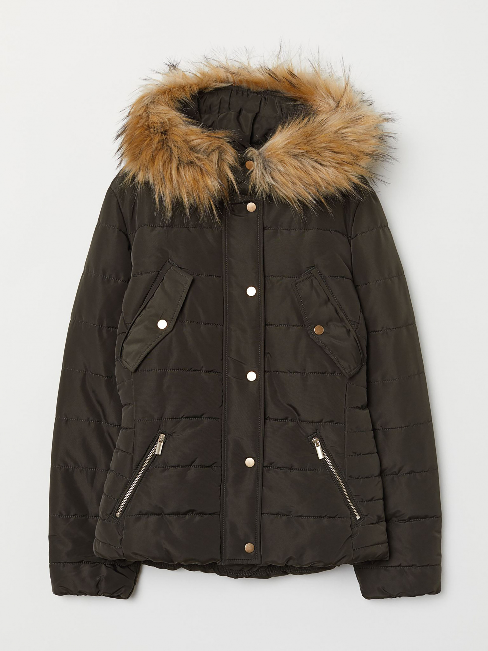 Зимняя куртка H&M 63853 для женщин Хаки -  в е,  в .