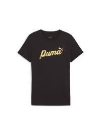 Чёрный - Футболка PUMA Ess+ Script Metallic Tee