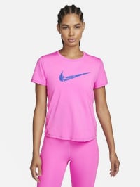 Розовый - Футболка спортивная NIKE Nike One Swsh Hbr Df Ss Top