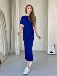 Синий - Платье-футболка Silvio Merlini