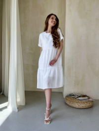 Белый - Платье миди Silvio Merlini