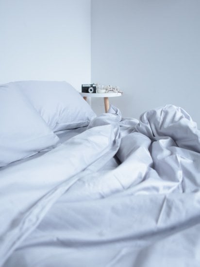BedclozZzes ­Комплект постельного белья с ткани Сатин Светло-серый цвет модель 7423 — фото - INTERTOP