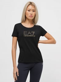 Чорний - Футболка EA7 Logo cotton blend