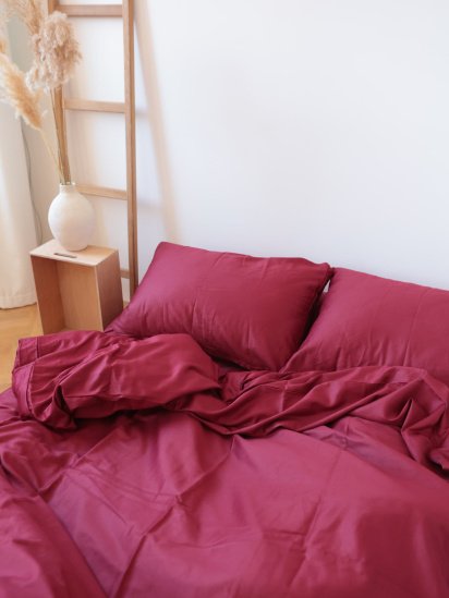 BedclozZzes ­Комплект постельного белья с ткани Сатин Бордовый цвет модель 8972 — фото - INTERTOP