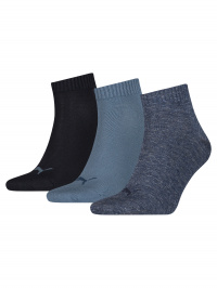 Синій - Набір шкарпеток PUMA Unisex Quarter Plain 3P
