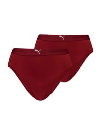 Бордовый - Женское нижнее белье PUMA Women's Brazilian Bottoms 2 pack