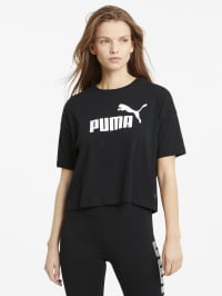 Чорний - Футболка PUMA Essentials Logo Cropped