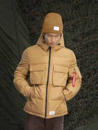 Жёлтый - Зимняя куртка Alpha Industries Hooded Puffer Jacket