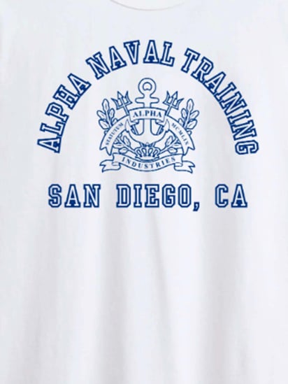 Футболка Alpha Industries Alpha Naval Base San Diego Tee модель UTA54012PK_100 — фото 7 - INTERTOP