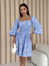 Голубой - Платье мини Jadone Fashion