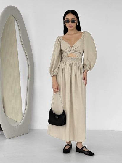 Сукня максі Jadone Fashion модель Askaniya_bej — фото - INTERTOP