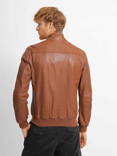 Шкіряна куртка Bomboogie модель JMDAFI_коричневий — фото 2 - INTERTOP