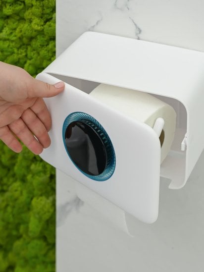 МВМ MY HOME ­Держатель для туалетной бумаги с отверстием для аромасаше модель BP-41 WHITE/GRAY — фото - INTERTOP