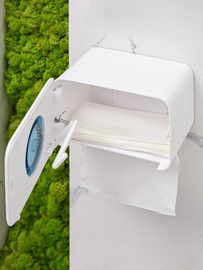 МВМ MY HOME ­Держатель для туалетной бумаги с отверстием для аромасаше модель BP-41 WHITE/GRAY — фото 3 - INTERTOP