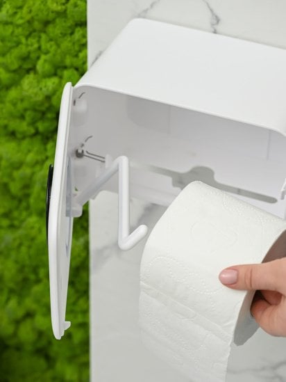 МВМ MY HOME ­Держатель для туалетной бумаги с отверстием для аромасаше модель BP-41 WHITE/GRAY — фото 4 - INTERTOP