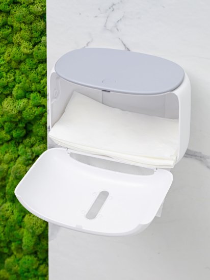 МВМ MY HOME ­Держатель для туалетной бумаги белый с серым модель BP-43 WHITE/GRAY — фото 4 - INTERTOP