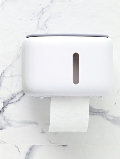 МВМ MY HOME ­Держатель для туалетной бумаги белый с серым модель BP-43 WHITE/GRAY — фото 5 - INTERTOP