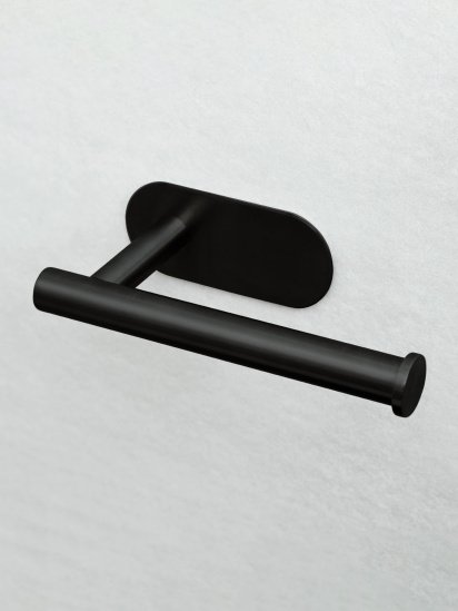 МВМ MY HOME ­Тримач для туалетного паперу клейкий з нержавіючої сталі чорний модель BSS-1 BLACK — фото 5 - INTERTOP