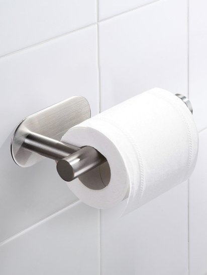 МВМ MY HOME ­Тримач для туалетного паперу клейкий з нержавіючої сталі модель BSS-1 SS — фото - INTERTOP
