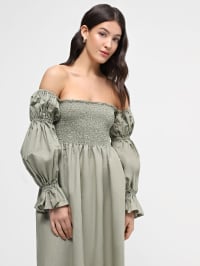 Оливковый - Платье миди CHER`17 X INTERTOP