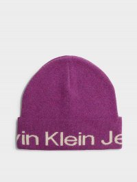 Фиолетовый - Шапка Calvin Klein Logo Beanie