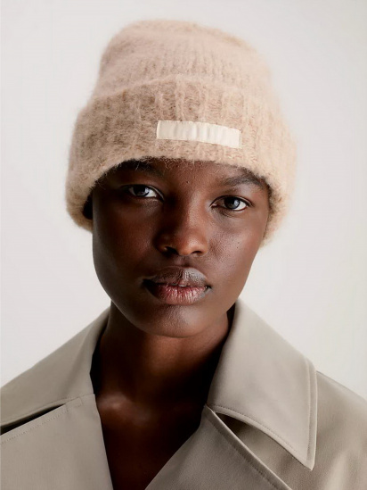 Шапка Calvin Klein Satin Label Wool-Blend Beanie модель K60K611161-PBP — фото 3 - INTERTOP