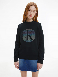 Чёрный - Свитшот Calvin Klein Organic Cotton Iridescent Logo