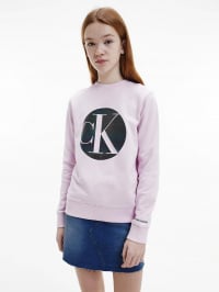 Фиолетовый - Свитшот Calvin Klein Organic Cotton Iridescent Logo