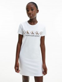 Белый - Платье мини Calvin Klein Repeat Foil