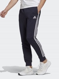 Синий - Штаны спортивные Adidas Essentials Cuff 3-Stripes