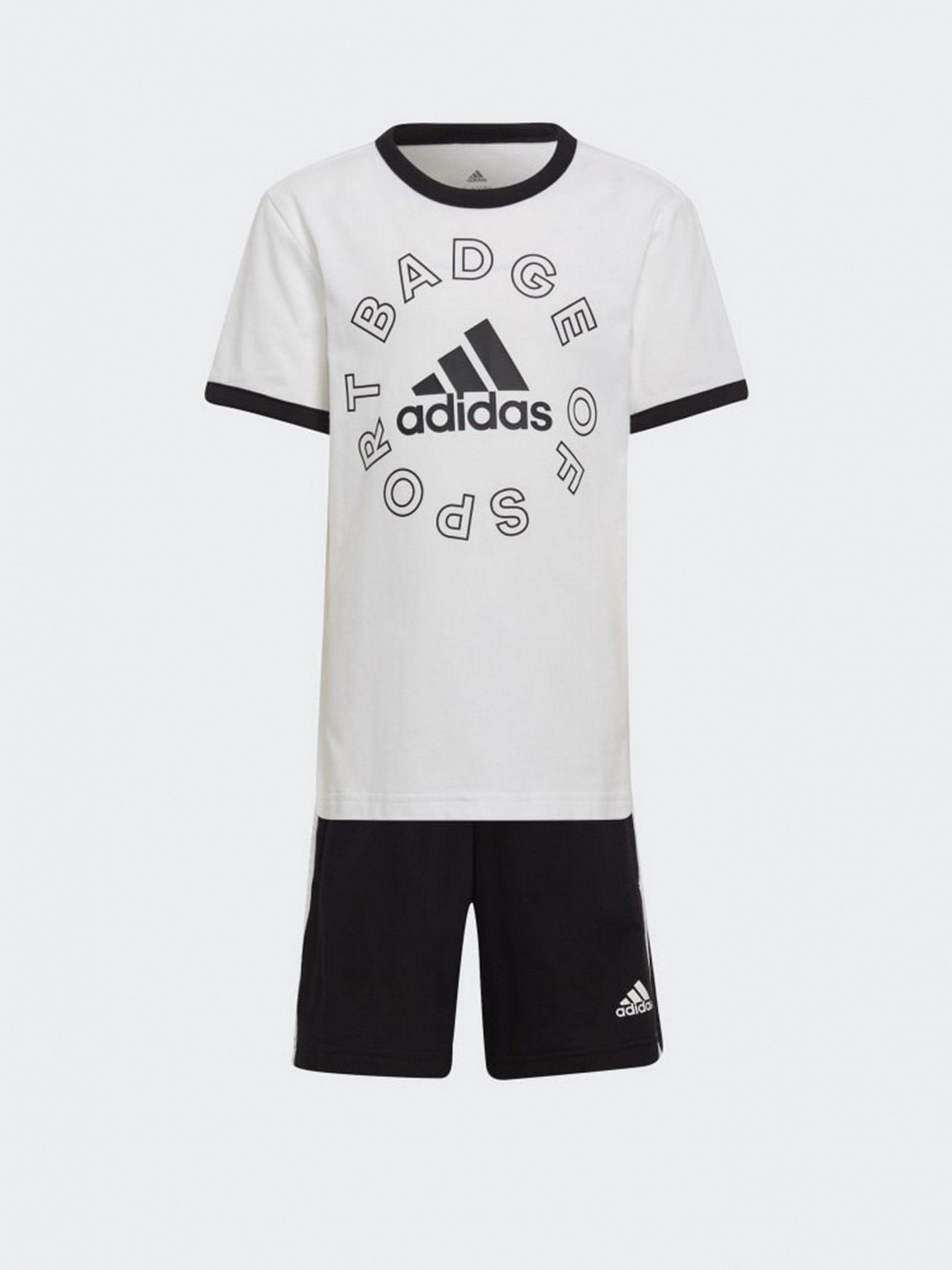 Спортивный костюм Adidas Essentials Logo H65801 для детей, цвет: Белый/чёрный - купить в Киеве, Украине в магазине Intertop: цена, фото, отзывы
