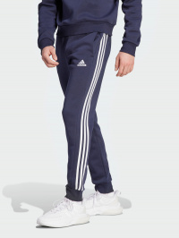Темно-синій - Штани спортивні adidas Essentials Fleece 3-Stripes Tapered Cuff