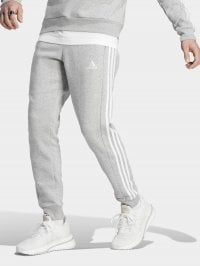 Сірий - Штани спортивні adidas Essentials Fleece 3-Stripes Tapered Cuff