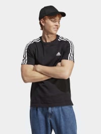 Чёрный - Футболка Adidas Essentials Single Jersey 3-Stripes