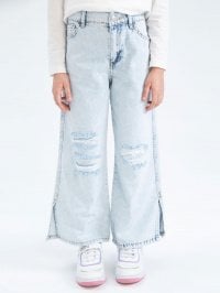 Голубой - Широкие джинсы DeFacto