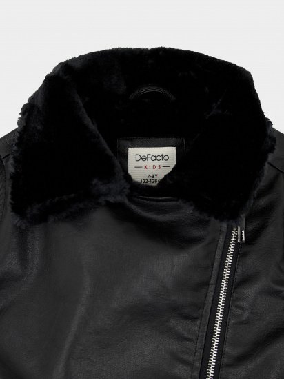 Шкіряна куртка DeFacto модель U4292A6-BK27 — фото 2 - INTERTOP