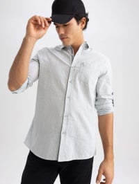 Серый - Рубашка DeFacto