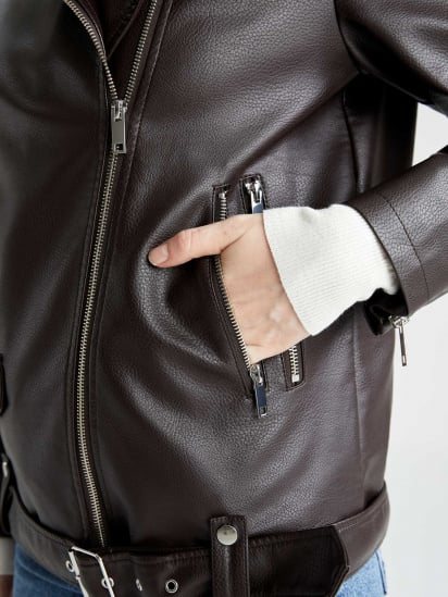 Шкіряна куртка DeFacto модель W6065AZ-BN278 — фото 4 - INTERTOP