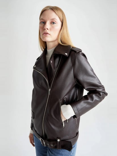 Шкіряна куртка DeFacto модель W6065AZ-BN278 — фото - INTERTOP