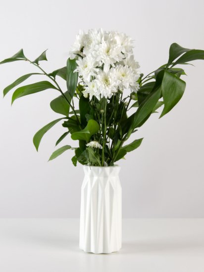 MBM MY HOME ­Ваза для цветов пластиковая белая модель DH-FLOWERS-01 WHITE — фото 3 - INTERTOP