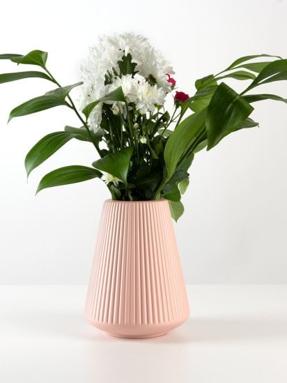 MBM MY HOME ­Ваза для цветов пластиковая розовая модель DH-FLOWERS-04 PINK — фото - INTERTOP