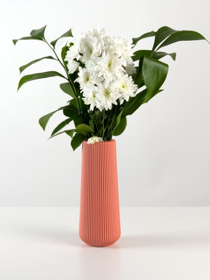 MBM MY HOME ­Ваза для квітів пластикова коралова модель DH-FLOWERS-05 CORAL — фото - INTERTOP